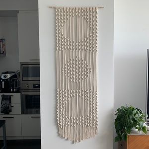 MACRAME WALL HANGING 
One of a Kind Homemade Large Graphic Geometric Design